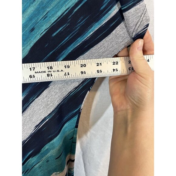 Lavish Teal Grey & Black Sleeveless XL Blouse - Picture 6 of 8